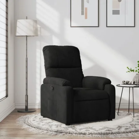 Sillón reclinable tela de microfibra negro de , Sillones - Ref: Foro24-373452, Precio: 196,12 €, Descuento: %
