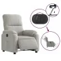 Sillón reclinable eléctrico tela de microfibra gris claro de , Sillones - Ref: Foro24-3204916, Precio: 267,58 €, Descuento: %