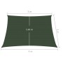 Toldo de vela verde oscuro HDPE 160 g/m² 3/4x2 m de vidaXL, Sombrillas - Ref: Foro24-311488, Precio: 22,28 €, Descuento: %