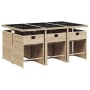 Set comedor de jardín 7 pzas con cojines ratán sintético beige de , Conjuntos de jardín - Ref: Foro24-3211090, Precio: 403,90...