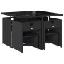 Set de comedor de jardín 9 pzas y cojines ratán sintético negro de , Conjuntos de jardín - Ref: Foro24-3211134, Precio: 349,6...