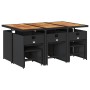 Set de comedor jardín 11 pzas con cojines ratán sintético negro de , Conjuntos de jardín - Ref: Foro24-3211155, Precio: 554,6...