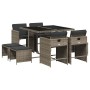 Set comedor jardín 9 pzas y cojines ratán sintético gris de , Conjuntos de jardín - Ref: Foro24-3211136, Precio: 362,65 €, De...