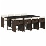 Set comedor para jardín 9 pzas y cojines ratán sintético marrón de , Conjuntos de jardín - Ref: Foro24-3211101, Precio: 524,7...
