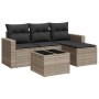 Set de sofás jardín y cojines 5 pzas ratán sintético gris claro de , Conjuntos de jardín - Ref: Foro24-3218872, Precio: 305,1...
