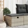 Gartenhocker mit Kissen Kunstrattan hellgrau 55x55x37cm von , Hocker für den Außenbereich - Ref: Foro24-366180, Preis: 62,30 ...