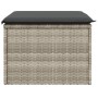 Taburete jardín con cojín ratán sintético gris claro 55x55x37cm de , Otomanas de exterior - Ref: Foro24-366180, Precio: 63,22...