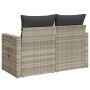 Sofá de jardín con cojines 2 plazas ratán sintético gris claro de , Sofás de exterior - Ref: Foro24-366196, Precio: 161,62 €,...