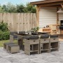 Set de comedor de jardín 11 pzas y cojines ratán sintético gris de , Conjuntos de jardín - Ref: Foro24-3211148, Precio: 498,9...
