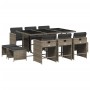 Set de comedor de jardín 11 pzas y cojines ratán sintético gris de , Conjuntos de jardín - Ref: Foro24-3211148, Precio: 498,9...