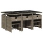 Set de comedor de jardín 11 pzas y cojines ratán sintético gris de , Conjuntos de jardín - Ref: Foro24-3211148, Precio: 498,9...