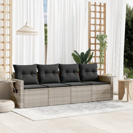Set de sofás de jardín 4 pzas y cojines ratán sintético gris de , Conjuntos de jardín - Ref: Foro24-3252219, Precio: 268,32 €...