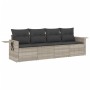 Set de sofás de jardín 4 pzas y cojines ratán sintético gris de , Conjuntos de jardín - Ref: Foro24-3252219, Precio: 268,32 €...