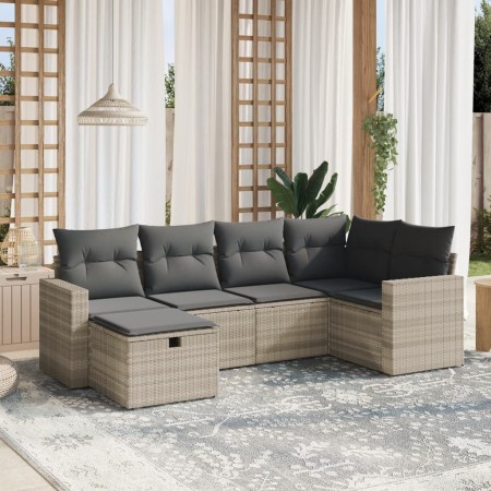 Set de sofás de jardín 6 pzas y cojines ratán sintético gris de , Conjuntos de jardín - Ref: Foro24-3263488, Precio: 394,52 €...
