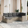 Set de sofás de jardín 6 pzas y cojines ratán sintético gris de , Conjuntos de jardín - Ref: Foro24-3263488, Precio: 394,52 €...