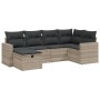 Set de sofás de jardín 6 pzas y cojines ratán sintético gris de , Conjuntos de jardín - Ref: Foro24-3263488, Precio: 394,52 €...