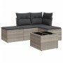 Set de sofás jardín y cojines 5 pzas ratán sintético gris claro de , Conjuntos de jardín - Ref: Foro24-3217492, Precio: 293,9...