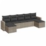 Set de sofás de jardín 7 pzas con cojines ratán PE gris claro de , Conjuntos de jardín - Ref: Foro24-3219332, Precio: 401,64 ...