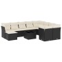 Set de sofás de jardín 11 pzas y cojines ratán sintético negro de , Conjuntos de jardín - Ref: Foro24-3250435, Precio: 645,61...
