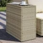 Mesa auxiliar jardín tapa vidrio ratán gris claro 58x27,5x55 cm de , Mesas de jardín - Ref: Foro24-366189, Precio: 52,05 €, D...