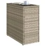 Mesa auxiliar jardín tapa vidrio ratán gris claro 58x27,5x55 cm de , Mesas de jardín - Ref: Foro24-366189, Precio: 52,05 €, D...