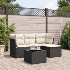 Set de muebles de jardín 5 pzas y cojines ratán sintético negro de , Conjuntos de jardín - Ref: Foro24-3249385, Precio: 294,4...