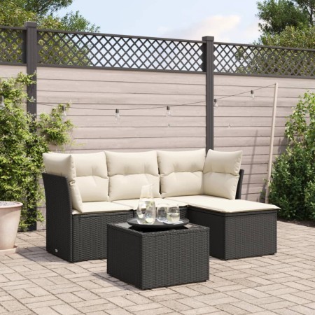 Set de muebles de jardín 5 pzas y cojines ratán sintético negro de , Conjuntos de jardín - Ref: Foro24-3249385, Precio: 294,4...