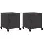 Bedside tables 2 pcs black steel 36x39x43.5 cm by , Nightstands - Ref: Foro24-846615, Price: 71,29 €, Discount: %