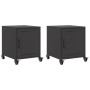 Mesitas de noche 2 uds acero negra 36x39x43,5 cm de , Mesitas de noche - Ref: Foro24-846615, Precio: 71,95 €, Descuento: %