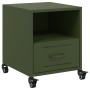 Mesita de noche acero verde oliva 36x39x43,5 cm de , Mesitas de noche - Ref: Foro24-846712, Precio: 62,29 €, Descuento: %