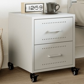 Mesita de noche acero blanco 36x39x43,5 cm de , Mesitas de noche - Ref: Foro24-846636, Precio: 74,72 €, Descuento: %