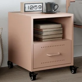 Pink steel bedside table 36x39x43.5 cm by , Nightstands - Ref: Foro24-846706, Price: 45,83 €, Discount: %