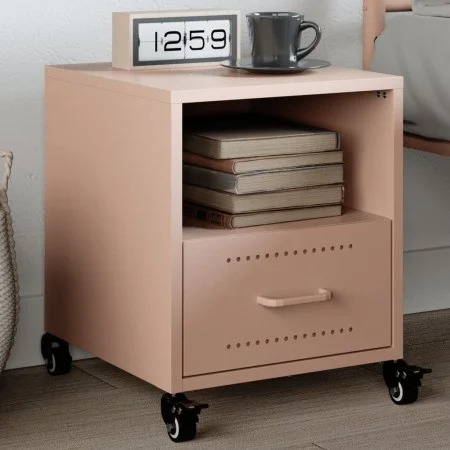 Pink steel bedside table 36x39x43.5 cm by , Nightstands - Ref: Foro24-846706, Price: 45,83 €, Discount: %