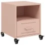 Pink steel bedside table 36x39x43.5 cm by , Nightstands - Ref: Foro24-846706, Price: 45,83 €, Discount: %