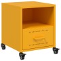 Mesita de noche acero amarillo mostaza 36x39x43,5 cm de , Mesitas de noche - Ref: Foro24-846710, Precio: 62,51 €, Descuento: %