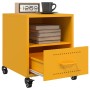 Mesita de noche acero amarillo mostaza 36x39x43,5 cm de , Mesitas de noche - Ref: Foro24-846710, Precio: 62,51 €, Descuento: %
