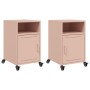 Mesitas de noche 2 unidades acero rosa 36x39x59 cm de , Mesitas de noche - Ref: Foro24-846719, Precio: 83,47 €, Descuento: %