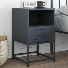 Bedside table in anthracite gray steel, 36x39x60.5 cm by , Nightstands - Ref: Foro24-846558, Price: 61,18 €, Discount: %