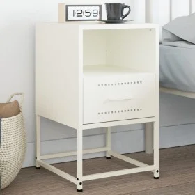 White steel bedside table 36x39x60.5 cm by , Nightstands - Ref: Foro24-846564, Price: 45,30 €, Discount: %
