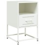 Mesita de noche de acero blanco 36x39x60,5 cm de , Mesitas de noche - Ref: Foro24-846564, Precio: 45,74 €, Descuento: %