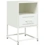 Mesita de noche de acero blanco 36x39x60,5 cm de , Mesitas de noche - Ref: Foro24-846564, Precio: 45,30 €, Descuento: %