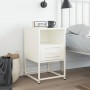 Mesita de noche de acero blanco 36x39x60,5 cm de , Mesitas de noche - Ref: Foro24-846564, Precio: 45,74 €, Descuento: %