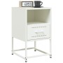 Mesita de noche de acero blanco 36x39x60,5 cm de , Mesitas de noche - Ref: Foro24-846564, Precio: 45,74 €, Descuento: %