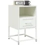 Mesita de noche de acero blanco 36x39x60,5 cm de , Mesitas de noche - Ref: Foro24-846564, Precio: 45,30 €, Descuento: %