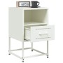 Mesita de noche de acero blanco 36x39x60,5 cm de , Mesitas de noche - Ref: Foro24-846564, Precio: 45,74 €, Descuento: %
