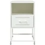 Mesita de noche de acero blanco 36x39x60,5 cm de , Mesitas de noche - Ref: Foro24-846564, Precio: 45,30 €, Descuento: %