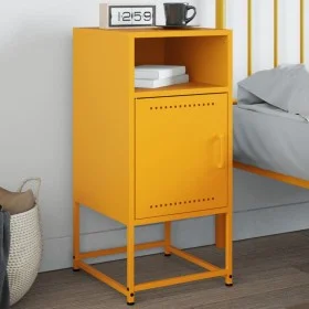 Mesita de noche acero amarillo mostaza 36x39x78 cm de , Mesitas de noche - Ref: Foro24-846572, Precio: 54,01 €, Descuento: %