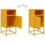 Mesita de noche acero amarillo mostaza 36x39x78 cm de , Mesitas de noche - Ref: Foro24-846572, Precio: 54,01 €, Descuento: %