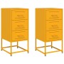Mesitas de noche 2 uds acero amarillo mostaza 36x39x78 cm de , Mesitas de noche - Ref: Foro24-846585, Precio: 120,20 €, Descu...
