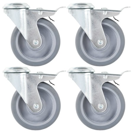 Ruedas giratorias con agujero pasador 24 unidades 100 mm de , Manipulación de materiales - Ref: Foro24-277869, Precio: 125,42...